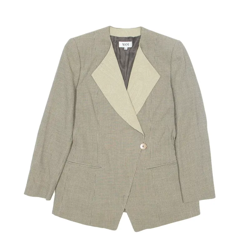MANI BY GIORGIO ARMANI Blazer Jacket Beige Wool 90s Womens M
