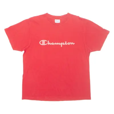 CHAMPION Mens T-Shirt Red L
