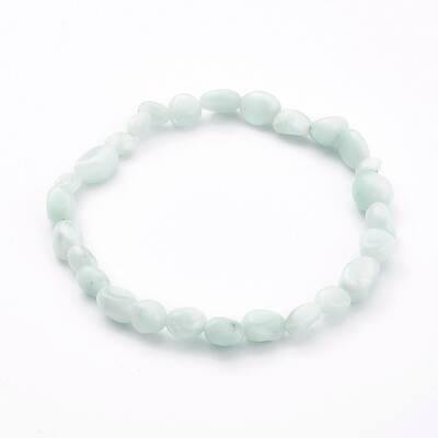 Natural Larimar Stretch Beaded Bracelets