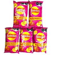 5 - PK SABRITAS HABANERO, Chips, Snack Crispy Crunchy Bite - 48 GRAMS PER BAG - MEXICAN CHIPS - PAPITAS MEXICANAS - SABRITAS
