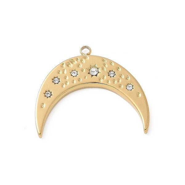 304 Stainless Steel Rhinestone Pendants