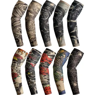 20 count Men's Cooling Arm Sleeves Long Fingerless Arm Cover Anti Slip UV Protection Sun Temporary  Sleeves