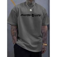 Boosted Life Letter Printed round Neck T-shirt Men, Pure Cotton Fashion Summer Daily Casual Wear