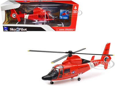 Eurocopter Dauphin HH-65C Helicopter Red United States Coast Guard Sky Pilot Series 1/48 Diecast Model by New Ray