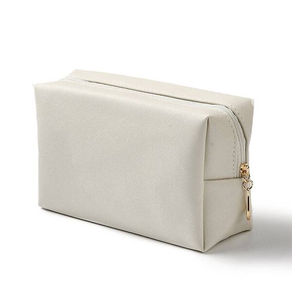 Rectangle PU Leather Cosmetic Storage Zipper Bag