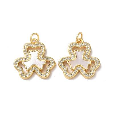 Brass Micro Pave Clear Cubic Zirconia Pendants