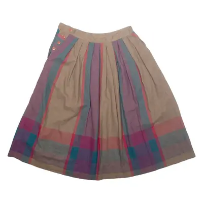REGATTA Womens A-Line Skirt Brown Midi Wool UK 10