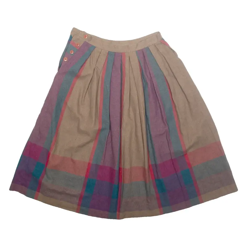 REGATTA Womens A-Line Skirt Brown Midi Wool UK 10