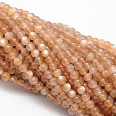 Natural Peach Moonstonee Beads Strands