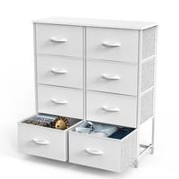 Chest of Drawers with Fabric Drawers, Sideboard with 8 Drawers, Drawer Cabinet for Kitchen, Office, Hallway, and TV Cabinet d...
