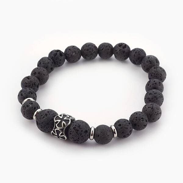Natural Lava Rock Beads Stretch Bracelets