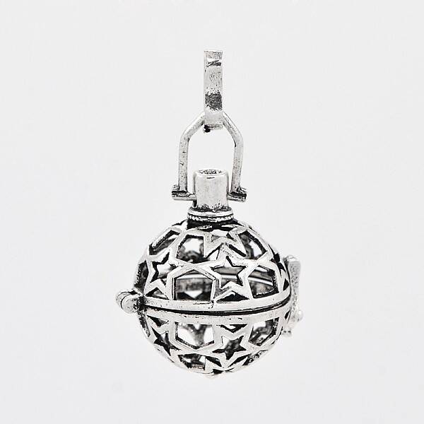 Brass Hollow Round Cage Pendants