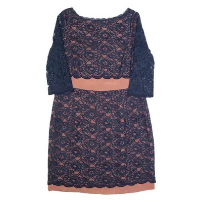 BODEN Womens Pencil Dress Blue Lace Knee Length UK 18