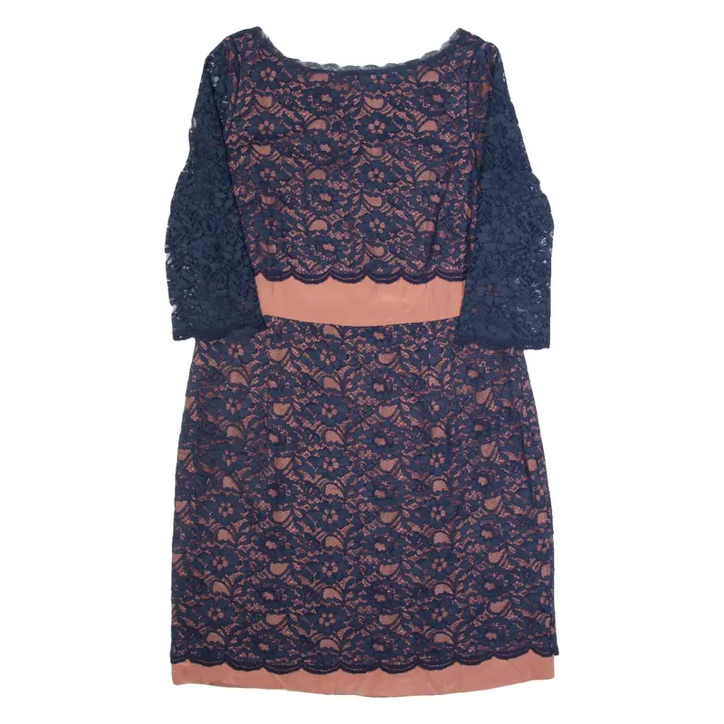 BODEN Womens Pencil Dress Blue Lace Knee Length UK 18