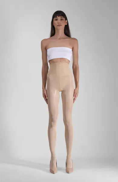 LECHERY® LUSTROUS SILKY SHINY 40 DENIER PANTYHOSE - NATURAL | Size: L/XL | Color: Natural