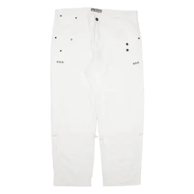CASA BLANCA Trousers White Relaxed Straight Womens W38 L32