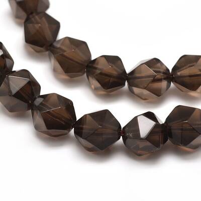 Faceted Natural Smoky Quartz Gemstone Bead Strands