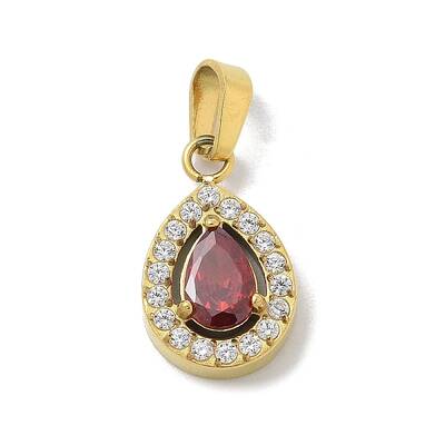 Ion Plating(IP) 304 Stainless Steel Micro Pave Cubic Zirconia Pendants