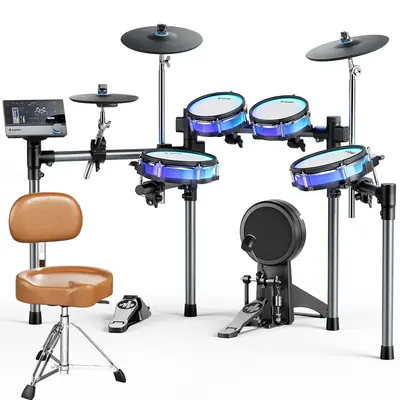 Donner BackBeat Professional Electronic Drum Kit - Drum Set+Backrest Stool