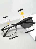 Photochromic Glasses, Minimalist Business Metal Full Frame Eyeglass, Fashion Eyeglasses for Men & Women, Photochromic Glasses...