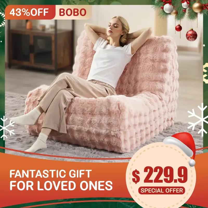 【Deals for You】Ovios 41'' BeanBag Chair Lazy Sofa Couch for Adults - Plush Corduroy Fabric - No Assembly Required, Giant ...