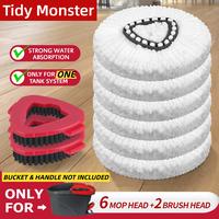Microfiber Spin Mop Heads Refills & Scrub Brush for O-Cedar Easywring Spin Mop 1 Tank System Scrub Replacement for Ocedar Tri...