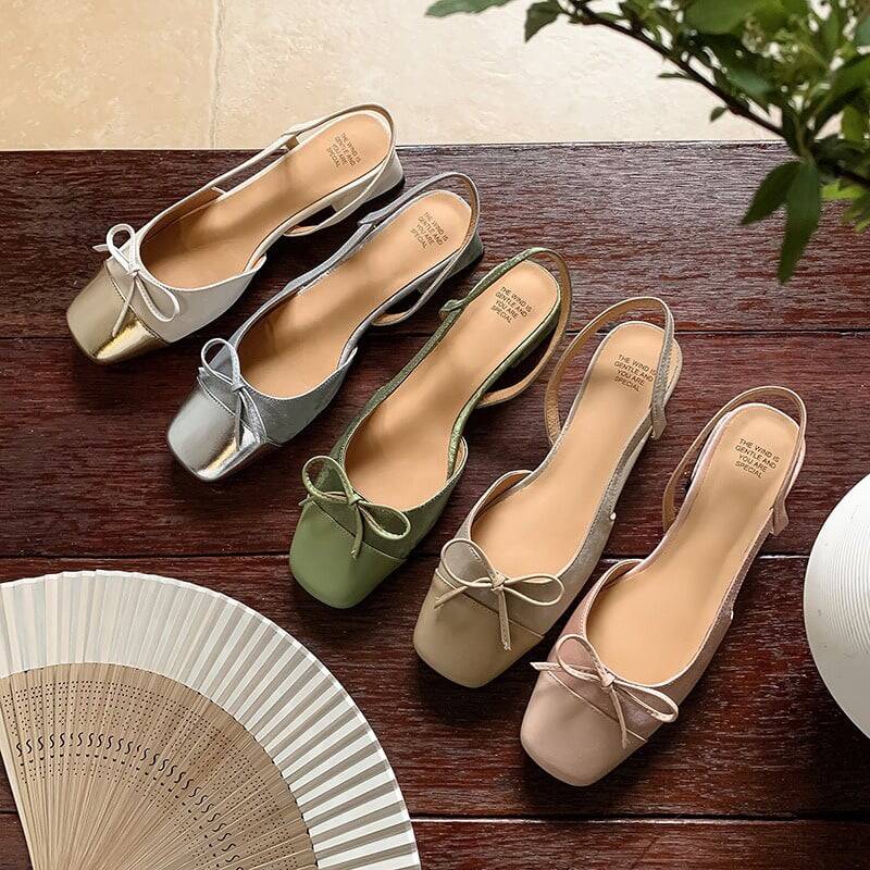 CHIKO Zaidee Square Toe Block Heels Slingback Shoes