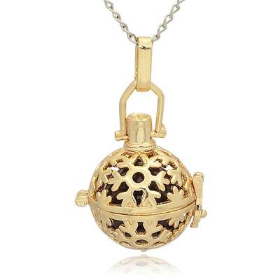 Golden Tone Brass Hollow Round Cage Pendants