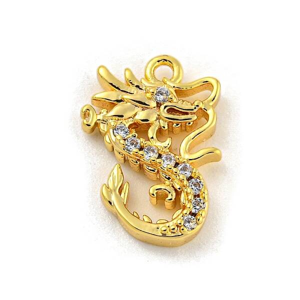 Brass Micro Pave Clear Cubic Zirconia Pendants