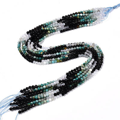 Natural & Synthetic Mixed Gemstone Beads Strands