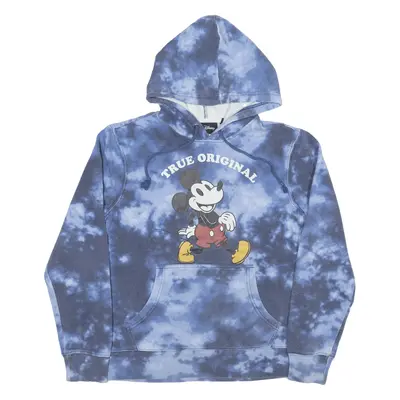 DISNEY Tie Dye Mickey Mouse Hoodie Blue Pullover Womens S