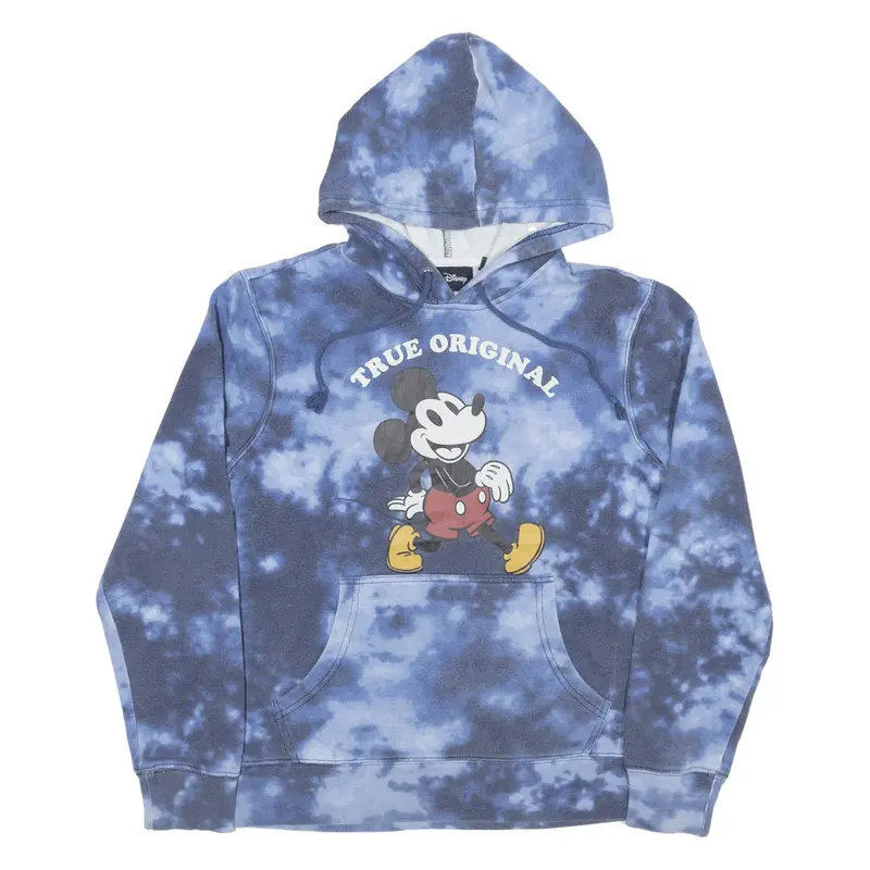 DISNEY Tie Dye Mickey Mouse Hoodie Blue Pullover Womens S