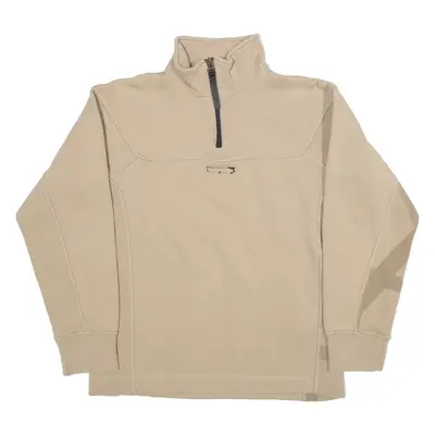 NIKE Womens Sweatshirt Brown 1/4 Zip M