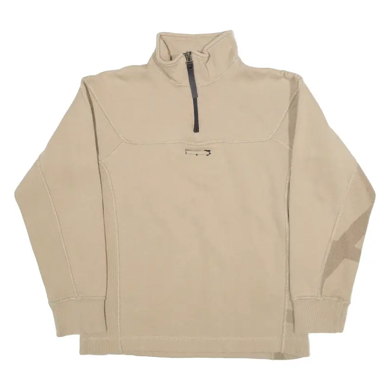 NIKE Womens Sweatshirt Brown 1/4 Zip M