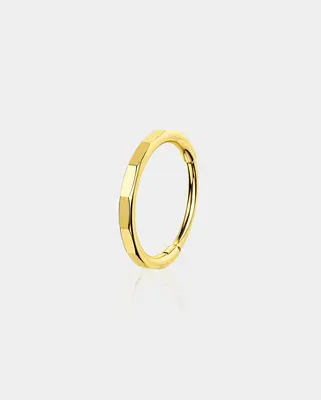 Rectangular Cut Segment Nose Ring - Gold / 8mm
