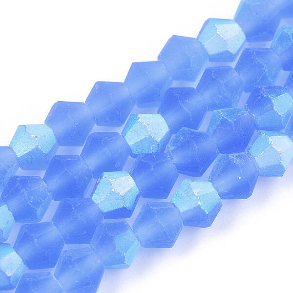 Imitate Austrian Crystal Bicone Frosted Glass Beads Strands
