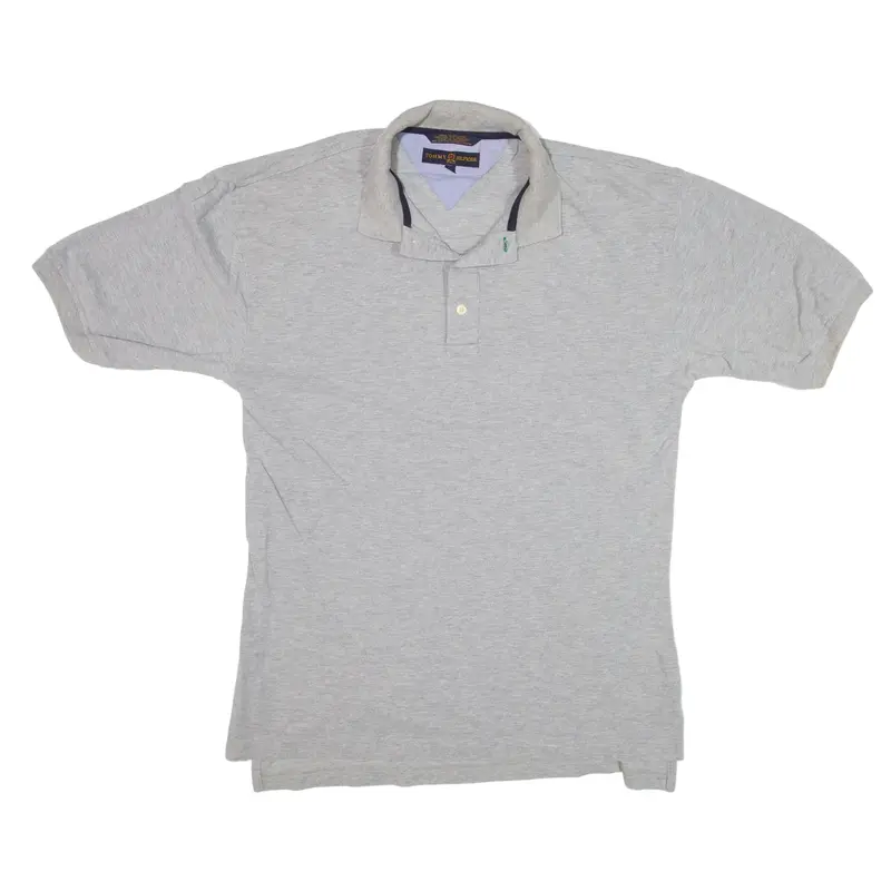 TOMMY HILFIGER Polo Shirt Grey Short Sleeve Mens L