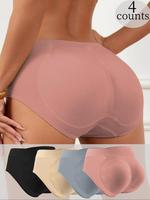Women's Solid Color Shapewear Panty, Casual Breathable Comfortable Fit Butt Lifter, Women's Shapewear Bottoms, Womenswear, Mi...