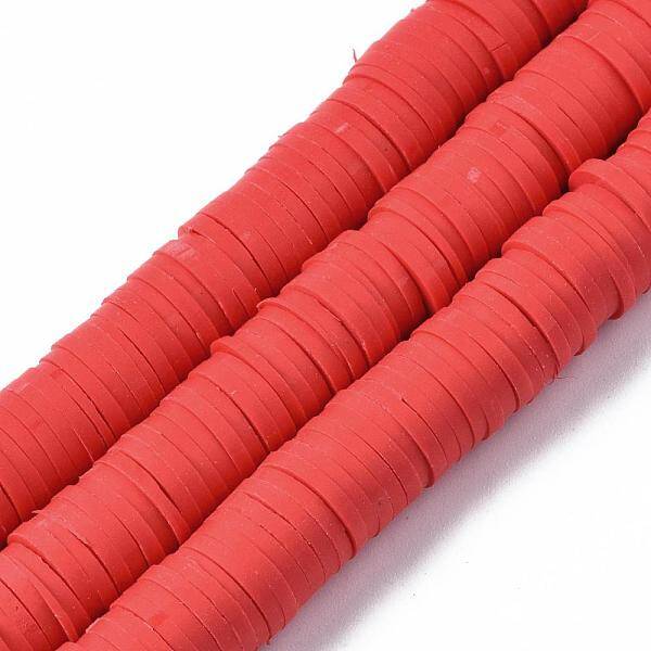 Flat Round Handmade Polymer Clay Beads