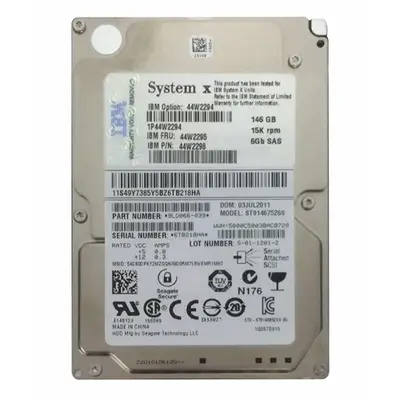 44W2294 IBM 146GB 6Gb/s SAS 15000 2.5-Inch Hard Drive