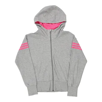 Age 11-12 Adidas Hoodie - Medium Grey Cotton Blend