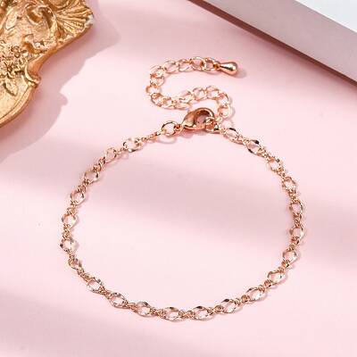 Rack Plating Brass Curb Chain Bracelets for Women