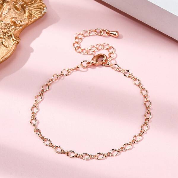 Rack Plating Brass Curb Chain Bracelets for Women