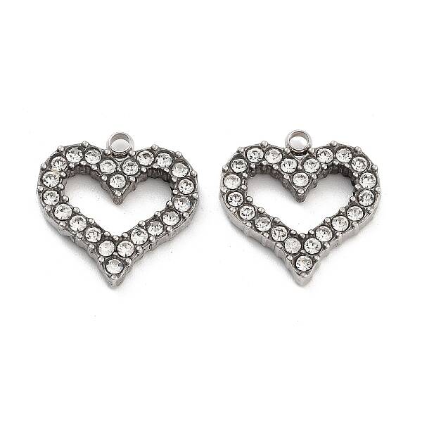 304 Stainless Steel Rhinestone Pendants