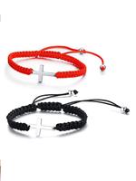 Cross Charm Braided Bracelet, Fashionable Jewelry for Women & Men, Trendy All-match & Exquisite Jewelry for Birthday Gift