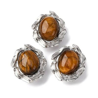 Natural Tiger Eye Oval Multi-Strand Links