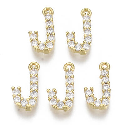 Brass Micro Pave Cubic Zirconia Charms