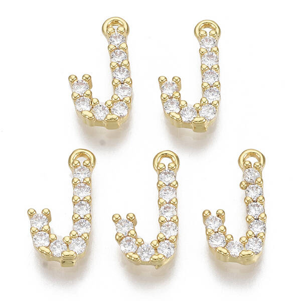 Brass Micro Pave Cubic Zirconia Charms