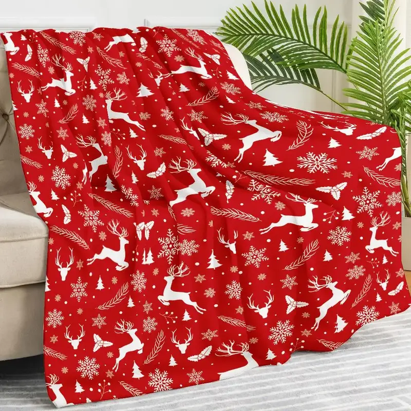 Bedding Flannel Blanket, 1 Count Cute Cartoon Print Throw for Kids Gift, Soft Warm Fluffy Blanket for Sofa Couch Bed, Bedroom...