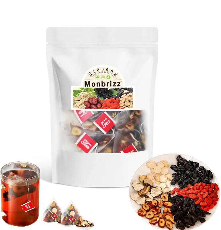 [Upgraded Formula]Kidney Tea Formula Ginseng Five Treasure Tea, Chinese Kidney Tea for Men and Women, Natural Herbal Ingredie...